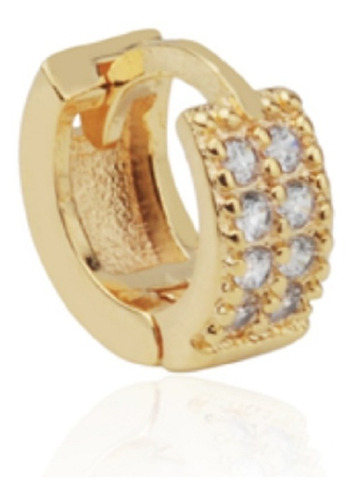 Piercing Brinco Argola Dourado Pedra Zirconia Cartilagem 6mm