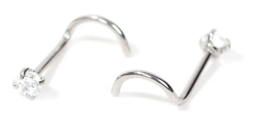 Piercing Nariz Nostril Aço Pedra Zirconia 2 Mm Pt De Luz
