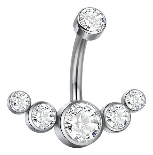 Piercing De Umbigo Pequeno Pedra Strass Aço Cirúrgico