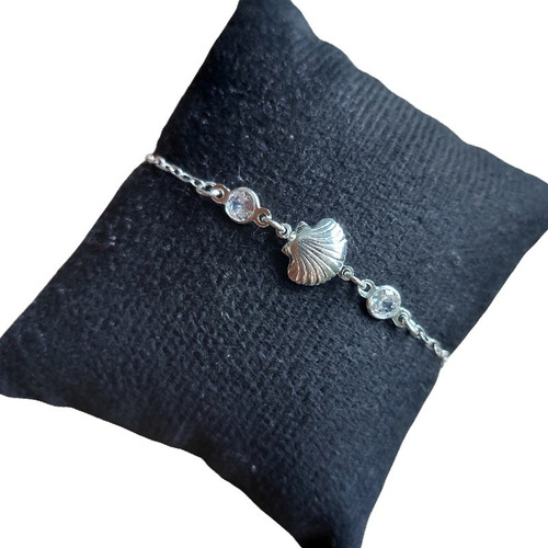 Pulseira Bracelete Prata 925 Legítima Fundo Do Mar Concha
