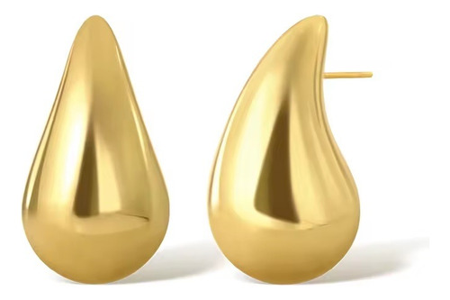 Brinco Grande Gota Gorda Lagrima Virgula Roliço Moda Folhead