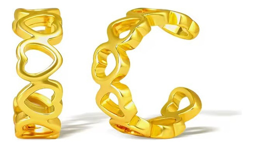Piercing Argola Falso Fake Dourado Coração Pequeno Delicado