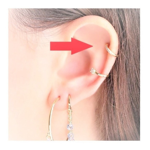 Piercing Argola Falso Fake Pedra Zirconia Folheado 8 Mm