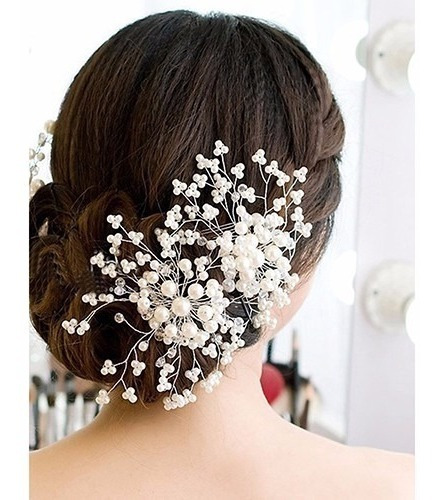 Arranjo Enfeite Cabelo Noiva Perola Dama Daminha Debutante