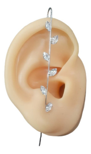 Brinco Ear Cuff  Pedra Zirconia Prata Dourado Estrela Pequen