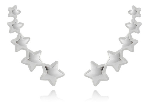 Brinco Ear Cuff  Estrelas Folheado A Prata Antialérgico