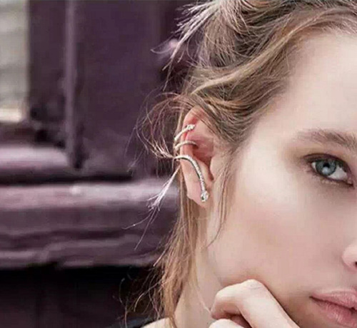 Brinco Ear Cuff Noiva Pedra Zirconia Prata Festa Debutante