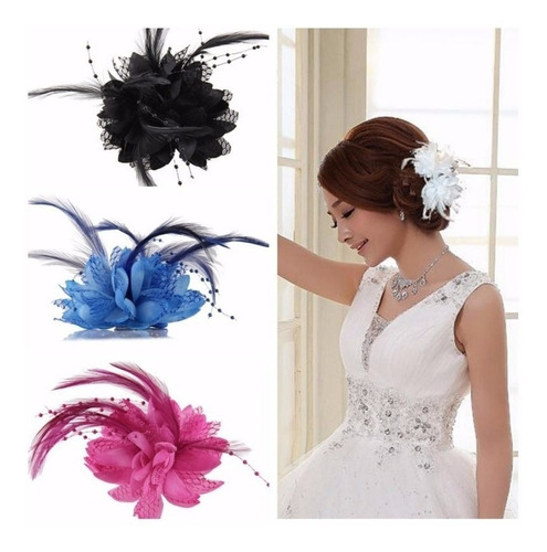 Enfeite Arranjo Cabelo Noiva Flor Vermelho Branco Amarelo