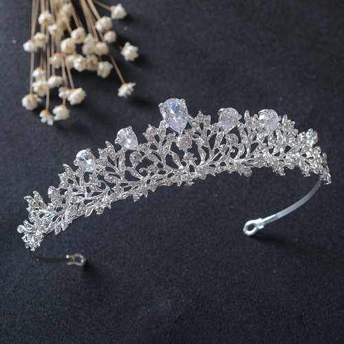 Coroa Tiara Noiva Strass E Zirconia Prata Debutante Luxo
