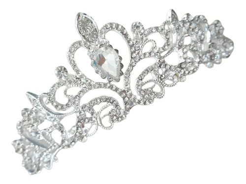 Coroa Tiara Prata Noiva Dama Daminha Strass Debutante Barata