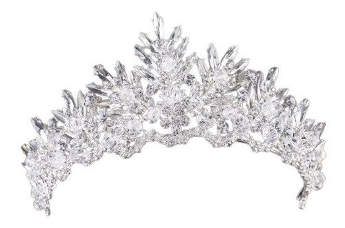 Coroa Tiara Cabelo Noiva Strass Prata Debutante Formatura