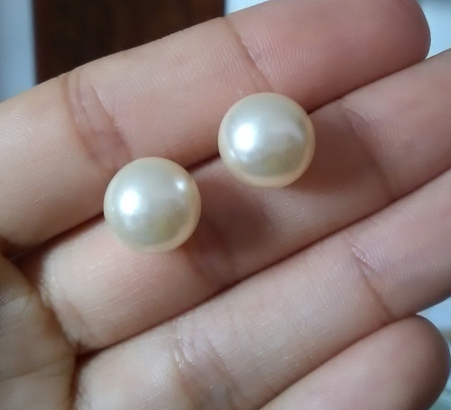 Brinco Pérola Noiva Dourado Folheado Ouro 18k Grande 12mm