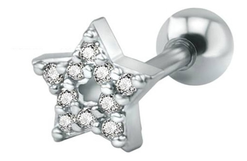 Piercing Tragus Cartilagem Orelha Estrela Zirconia 6 Mm