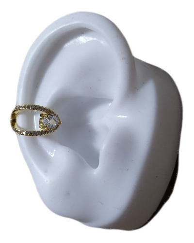 Piercing De Argola Falso Fake Dourado Pedra Zirconia F. Ouro