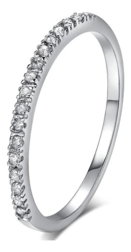 Anel Meia Aliança Aparador Dourado Ou Prata Pedra Zirconia