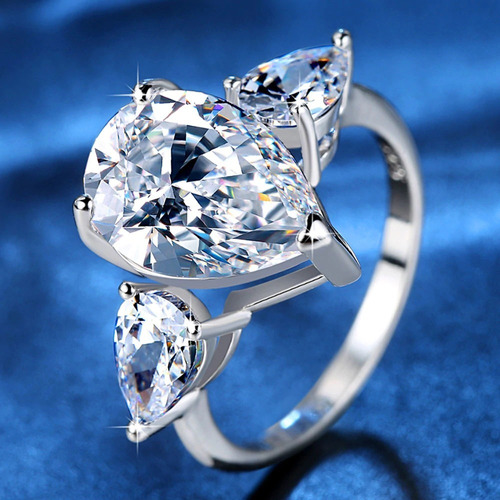 Anel Noiva Pedra Zirconia Festa Prata Casamento Brilhante