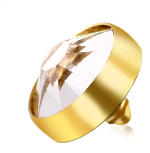 Piercing Microdermal Dourado Ou Prata Pedra 3 Mm Topo