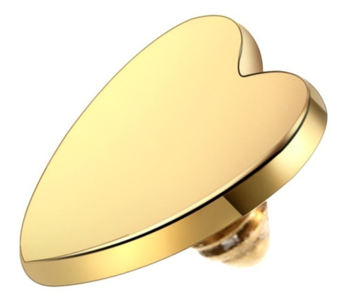 Piercing Microdermal Dourado Coração 4mm Topo