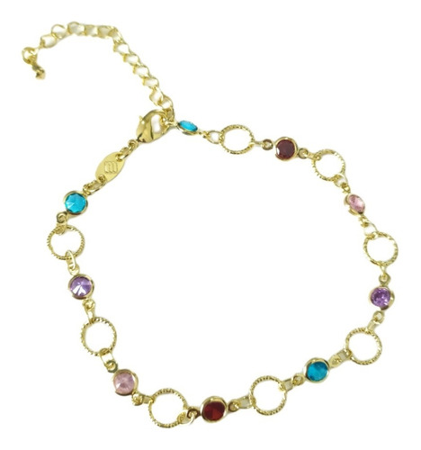 Pulseira Pedra Zirconia Folheada A Ouro 18k Dourada Garantia