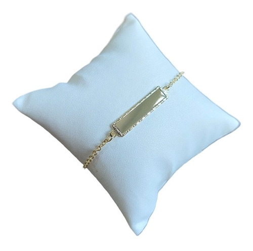 Pulseira Plaquinha Infantil F. Ouro 18k Semijoia Unissex