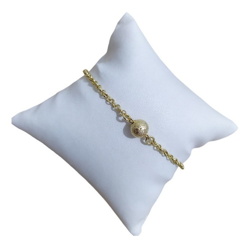 Pulseira Infantil Folheada A Ouro 18k Semi Joia Com Bolinha
