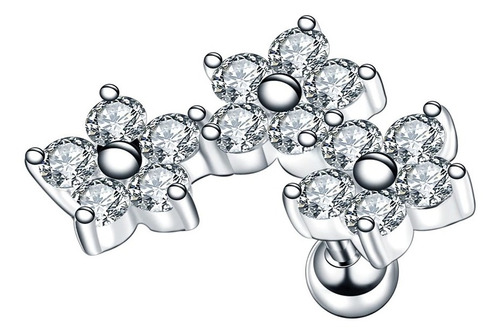 Piercing Cluster Helix Cartilagem  Pedras De Zirconia Flor