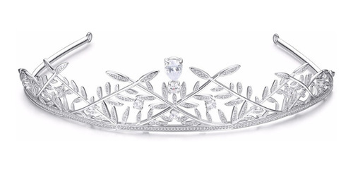 Coroa Tiara Cabelo Noiva Prata Zirconia Princesa Luxo Linda