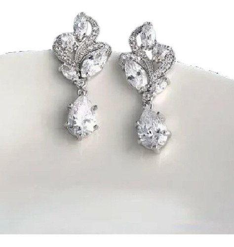 Brinco Noiva Zirconia Prata Ou Dourado Festa Formatura Luxo