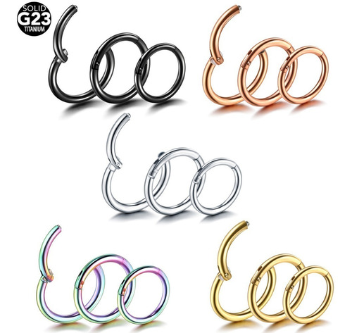 Piercing Argola Titânio Septo Helix Cartilagem 1,6 Mm 6 8 10