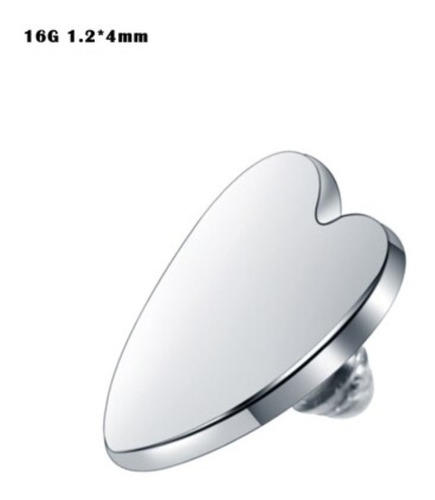 Piercing Microdermal Prata Coração 4mm Topo Titânio