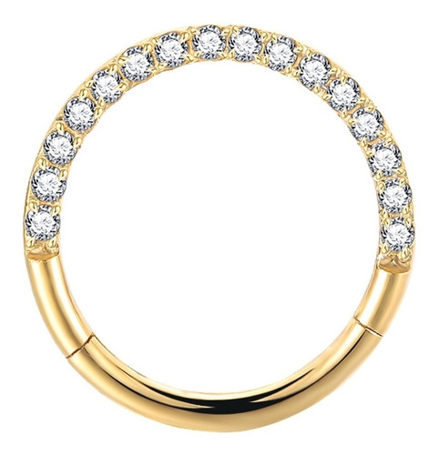 Piercing Argola 100% Titânio Septo Daith Pedra Zircônia 8 10