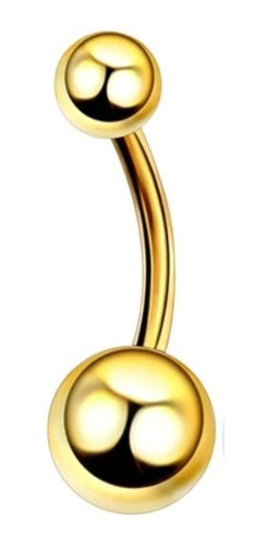 Piercing De Umbigo De Titânio Anodizado Dourado