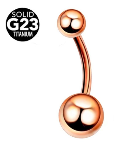 Piercing De Umbigo De Titânio Anodizado Rosê Gold