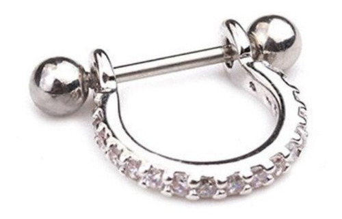 Piercing Argola Helix Dourado Ou Prata Pedra Zirconia 8 Mm