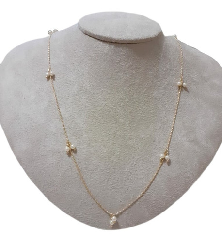 Maxi Colar Com  Pingente Pérola Folheado Ouro 18k 80 Cm