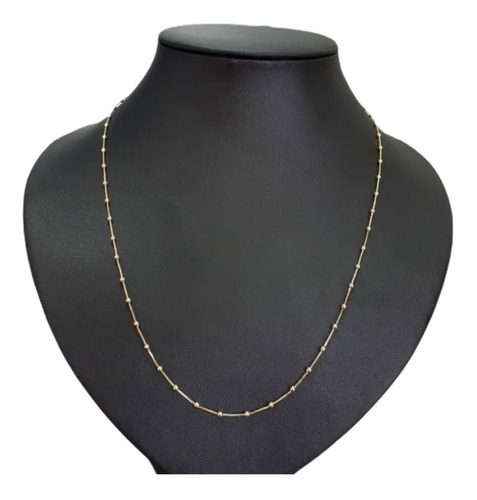 Colar De Bolinhas F. Ouro 18k Dourado Semi Joia 80 Cm