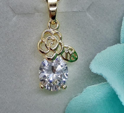 Colar Ponto De Luz C Flor Zirconia Dourado F. Ouro 18k