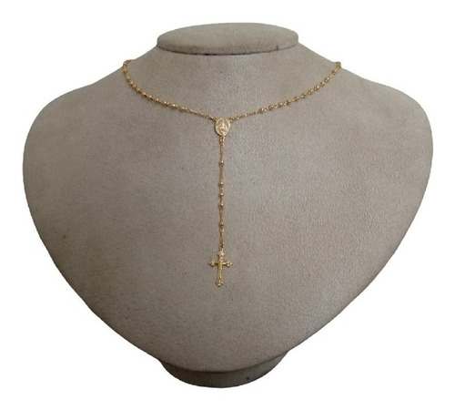 Colar Terço Noiva Dourado Perola Delicado Folheado A Ouro 18