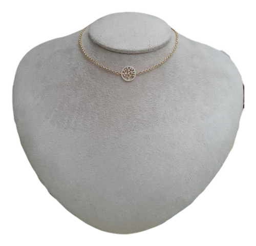 Colar Chocker Dourado Árvore Da Vida Pedra Zirconia Folheado