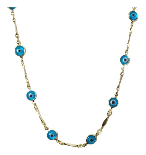 Colar Chocker Olho Grego Dourado Folheado Ouro 18k Semijoia