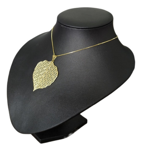 Colar Folha Arabesco Renda Folheado A Ouro 18k Semi Joia