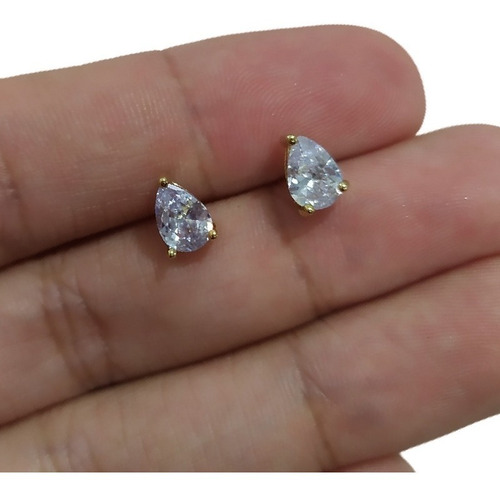 Brinco Infantil Gota Pequeno Dama Daminha Pedra Zirconia 6mm