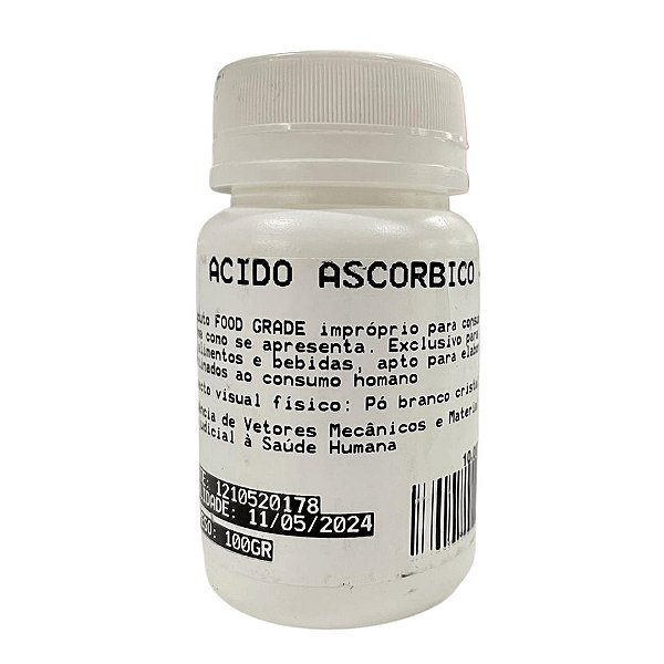 Ácido Ascorbico FCC - 100g (Vitamina C)