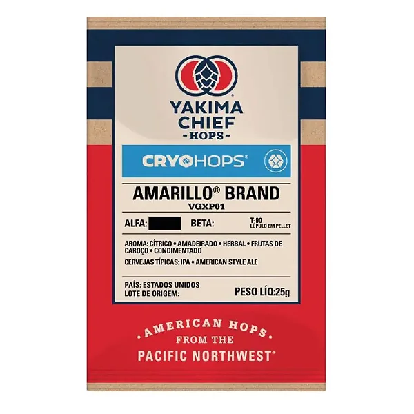 Lúpulo YAKIMA Amarillo CRYO HOPS® em pellet - 25g