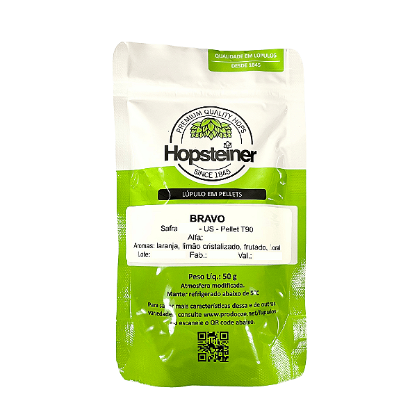 Lúpulo Hopsteiner Bravo - 50g (pellets)