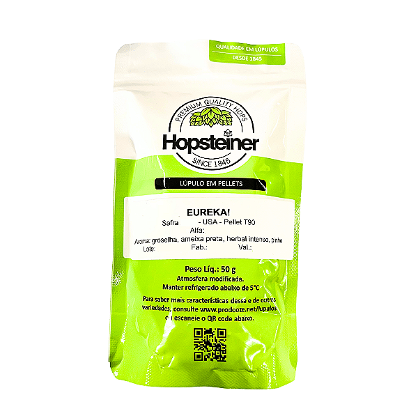 Lúpulo Hopsteiner Eureka - 50g (pellets)