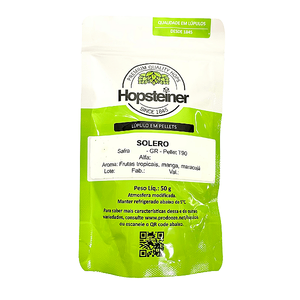 Lúpulo Hopsteiner Solero - 50g (pellets)