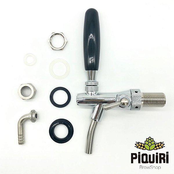 Kit: Torneira Tipo Italiana (com controle de fluxo) +  Espigão Curvo + Porca + Vedação O'ring