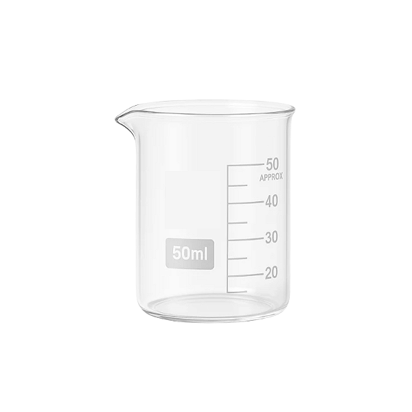 Becker 50mL em Vidro Borossilicato Graduado Forma Baixa