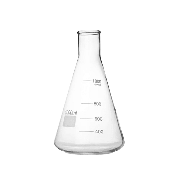Erlenmeyer 1000mL em Vidro Graduado Boca Estreita